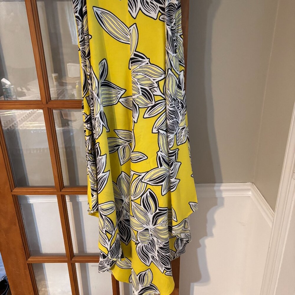 MSK Cropped Floral-Print Jumpsuit SZ: Large Yellow/White Floral - Picture 4 of 15